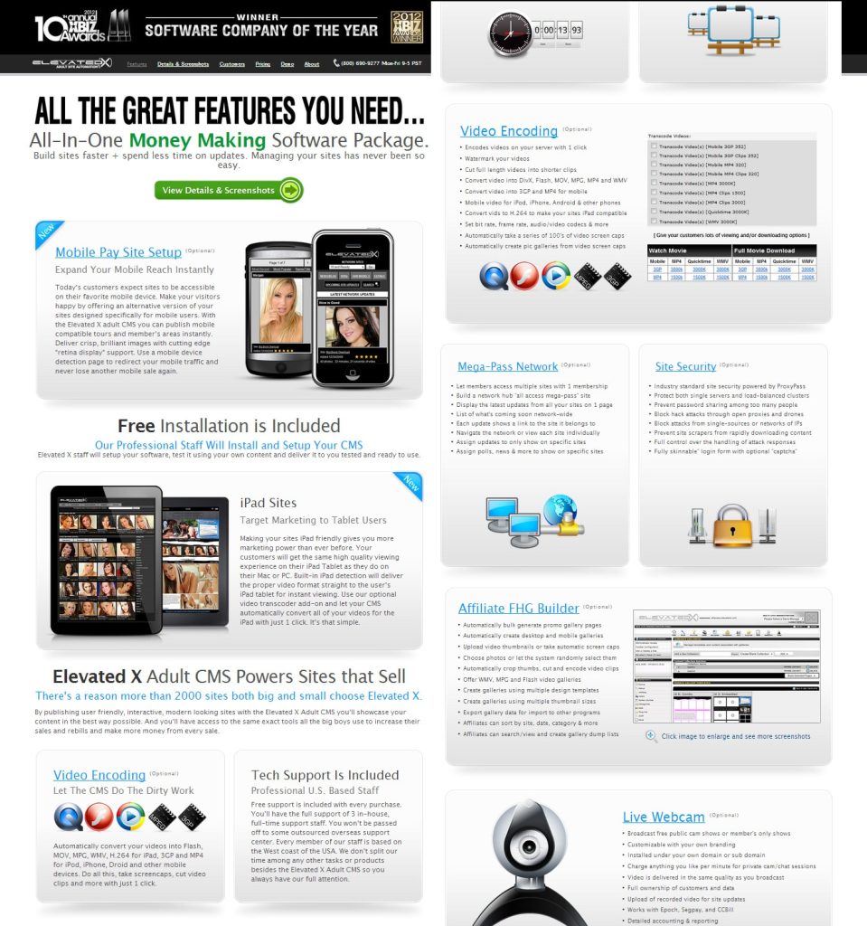 ElevatedX company site tour and feature pages designed by Wyldesites