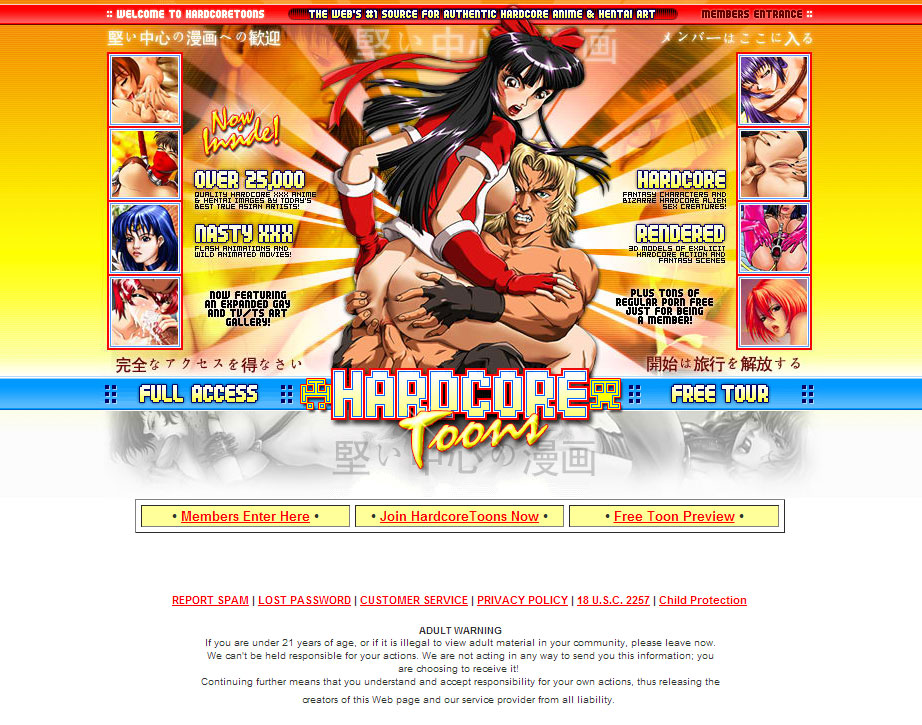 Hardcore Toons - Adult site design and adult website development by Wyldesi...