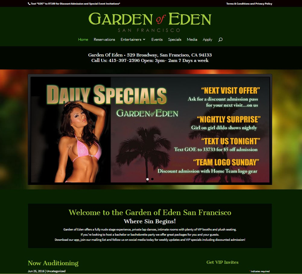 Garden Of Eden - San Francisco